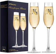 Mr. Mrs. Champagne Flute Set Wedding Decor His Hers Wedding Toasting Glasses