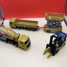 Diecast Construction Vehicles Lot Trucks Forklift Cement Mixer Scissor Lift GLW