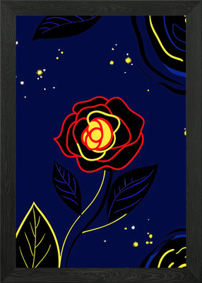 Enchanted Rose Illustration Framed Wall Art Poster Canvas Print Picture