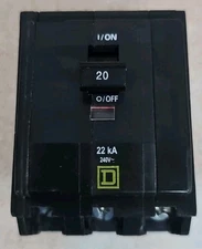 Square D QOB320VH 20 A 3P 22K Circuit Breaker W#