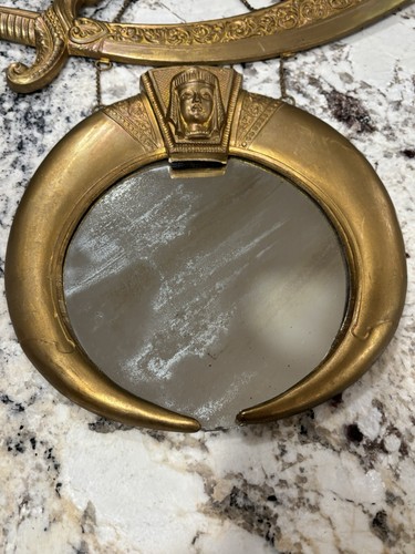 Specchio Shriners vintage con scimitarra mezzaluna chiave di volta sfinge arte metallo funziona NJ - Foto 5 di 22
