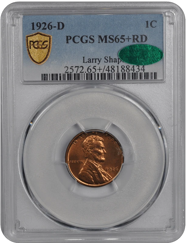 1926-D Lincoln PCGS CAC RD 65+