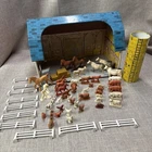 Ohio Art Tin Litho Small Red Barn Yellow Farm Set Toy Silo 1950/60’s Lot
