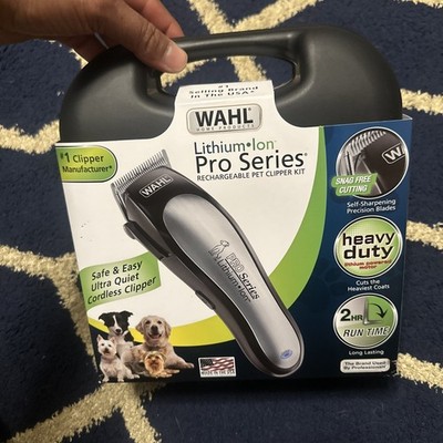 Wahl Lithium Ion Pet Hair Trimming Kit Pro Series Dog Clipper 12 Piece w/ Case