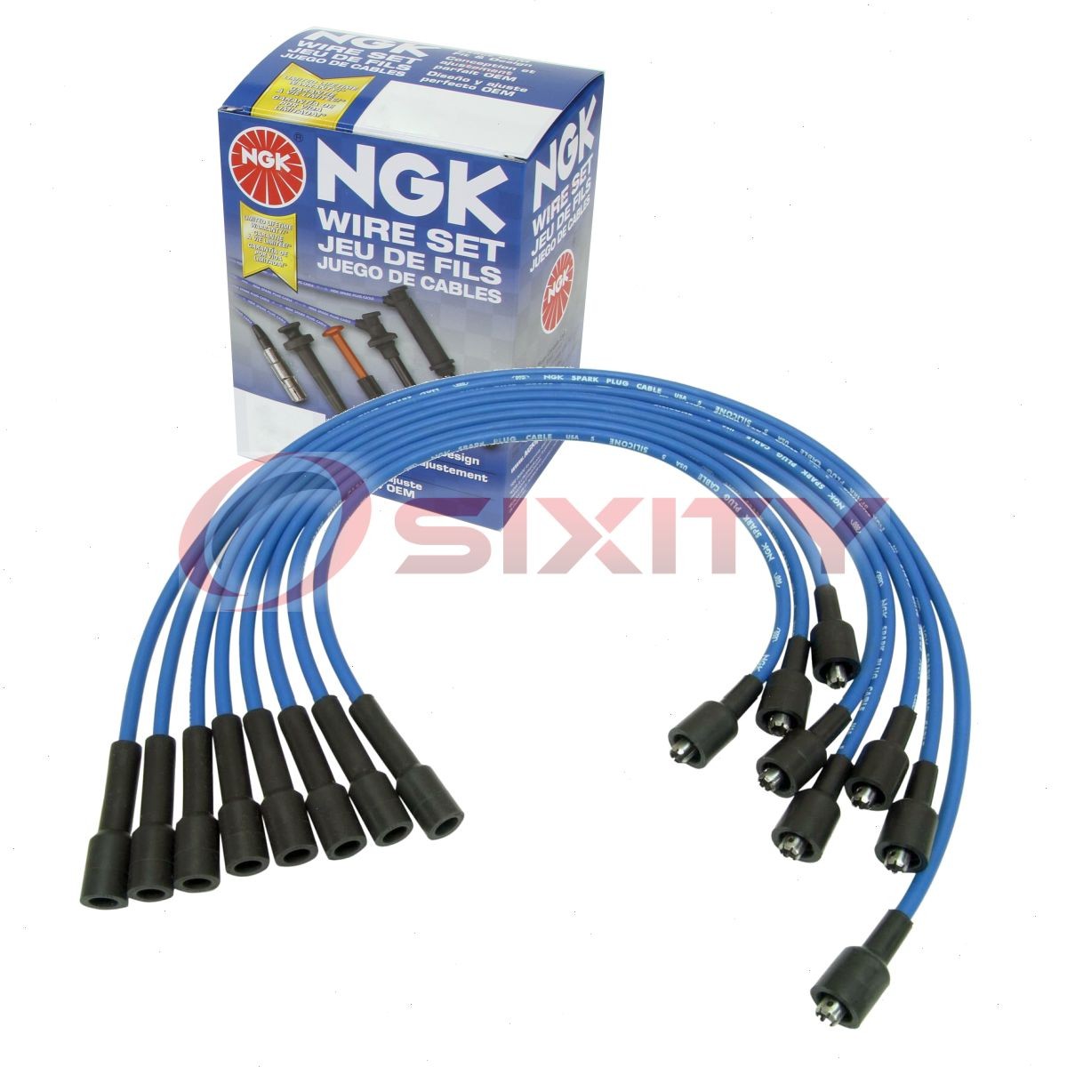 1 pc NGK Spark Plug Wire Set for 1971-1974 Dodge B200 Van 5.2L 5.9L V8 - ft