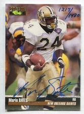 Mario Bates 1995 Pro Line #1217/1480 Certified AUTOGRAPH (NEW ORLEANS SAINTS)