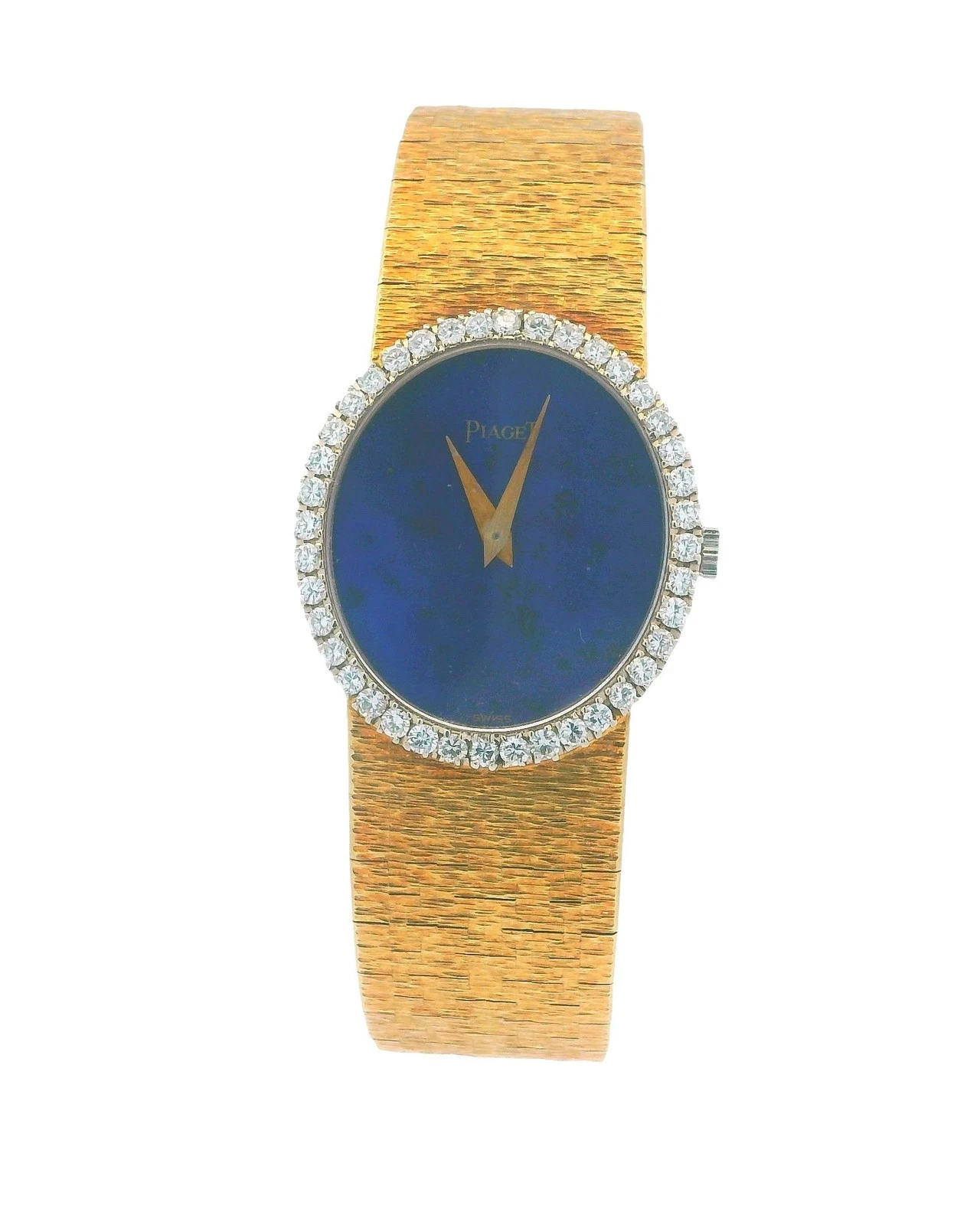 Piaget — Piaget 9826A6 18K Gold Lapis Dial & Diamond Bezel Ladies Watch
