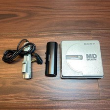 Sony MZ-E35 Portable MD Player Silver with Remote  Battery Case Tested from Jpn