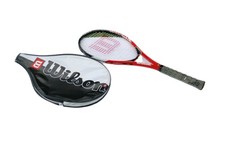 Wilson Titanium Impact Tennis Racquet Power Bridge Strung Red White W / Cover