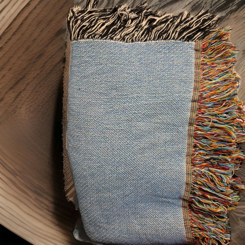 Manta con flecos multicolor tejida azul claro Phoenix Suns 85"X 63"  Foto 2 de 4