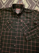 Dixxon Flannel Hope Breast Cancer Awareness Long Sleeve Black/Pink Mens Size 2XT