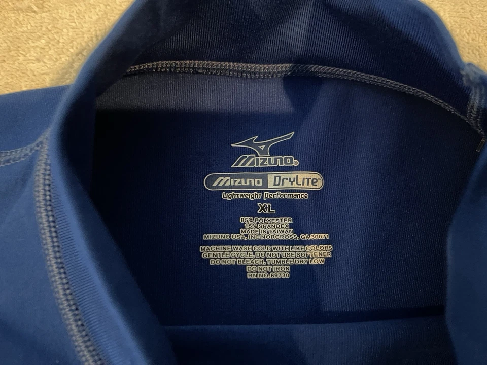 Camisa Mizuno Youth XL DryLite Manga Larga Azul Ligera Rendimiento Atlético  Foto 4 de 4