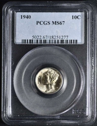1940 Mercury Dime PCGS MS67