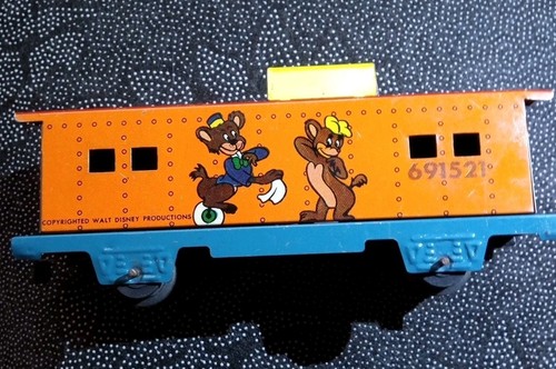 Micky Mouse Marx Meteor Locomotive Train Car Walt Disney 1952 Wind Up Vtg Rare - Picture 5 of 9