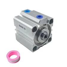 SDA 40X25 Compact double acting aluminium cylinder 40mm Bore 25mm Stroke