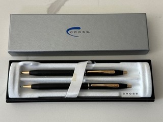 Vintage Cross Ensemble Classic Black Pen & Pencil Set #250105 GREAT Condition!