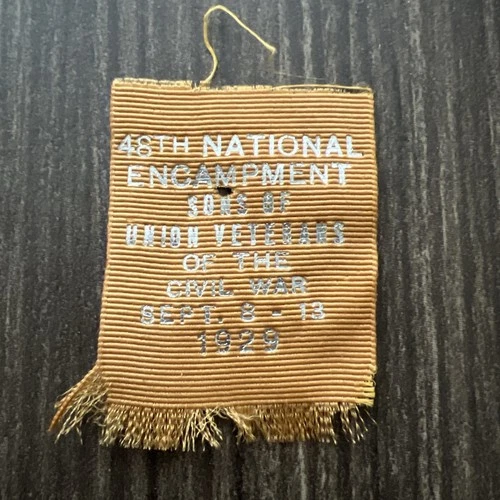 Antique 1929 National Encampment SONS OF CIVIL WAR UNION VETERANS RIBBON
