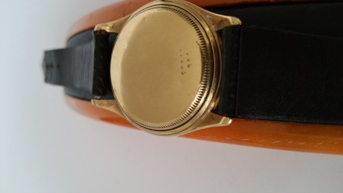 Vintage 18K Rose Rolex Tudor Oyster leather Band Automatic Rose Logo ShockResist - Picture 10 of 11