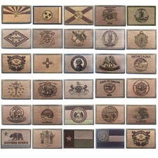 USA STATE FLAG TX OR NM CA WA NY CO U.S. ARMY TACTICAL HOOK PATCH