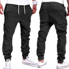 Herren Jogger Chino Hose Jogger Jeans Cargohose Jogginghose Low Crotch Pants NEU