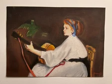 Édouard Manet Drawing on paper (Handmade) signed and stamped mixed media.