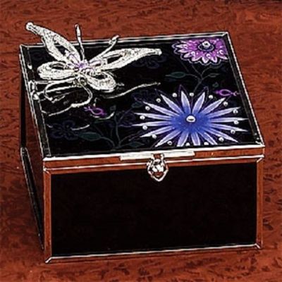 New Butterfly Fantasy Black Crystal Jewelry Box Container