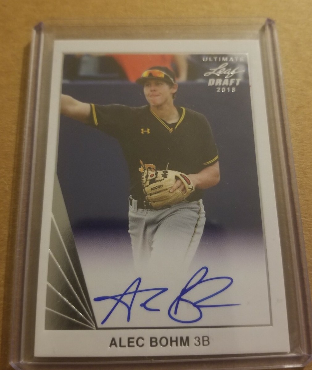 2018 Leaf Ultimate Draft ALEC BOHM ON CARD AUTO PROSPECT RC