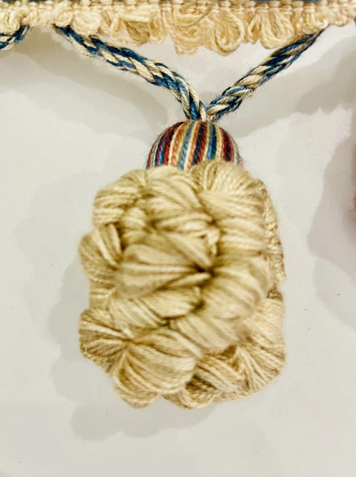 Vintage Holy Hunt Silk Pom Pom Trim. Red, White & Blue. By The Yard - Image 4 of 4