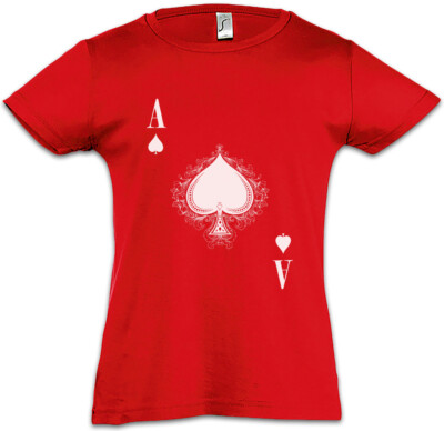 ACE OF SPADES IV Kids Girls T-Shirt Spade Ace Poker Card Casino Royal Hold em