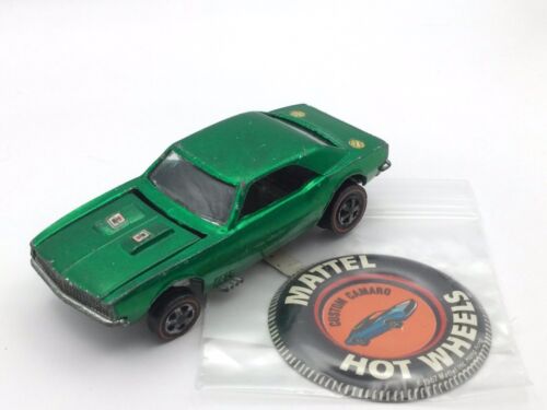 Hot Wheels Redline 1967 Custom Camaro - Green w/ Button - Picture 1 of 9