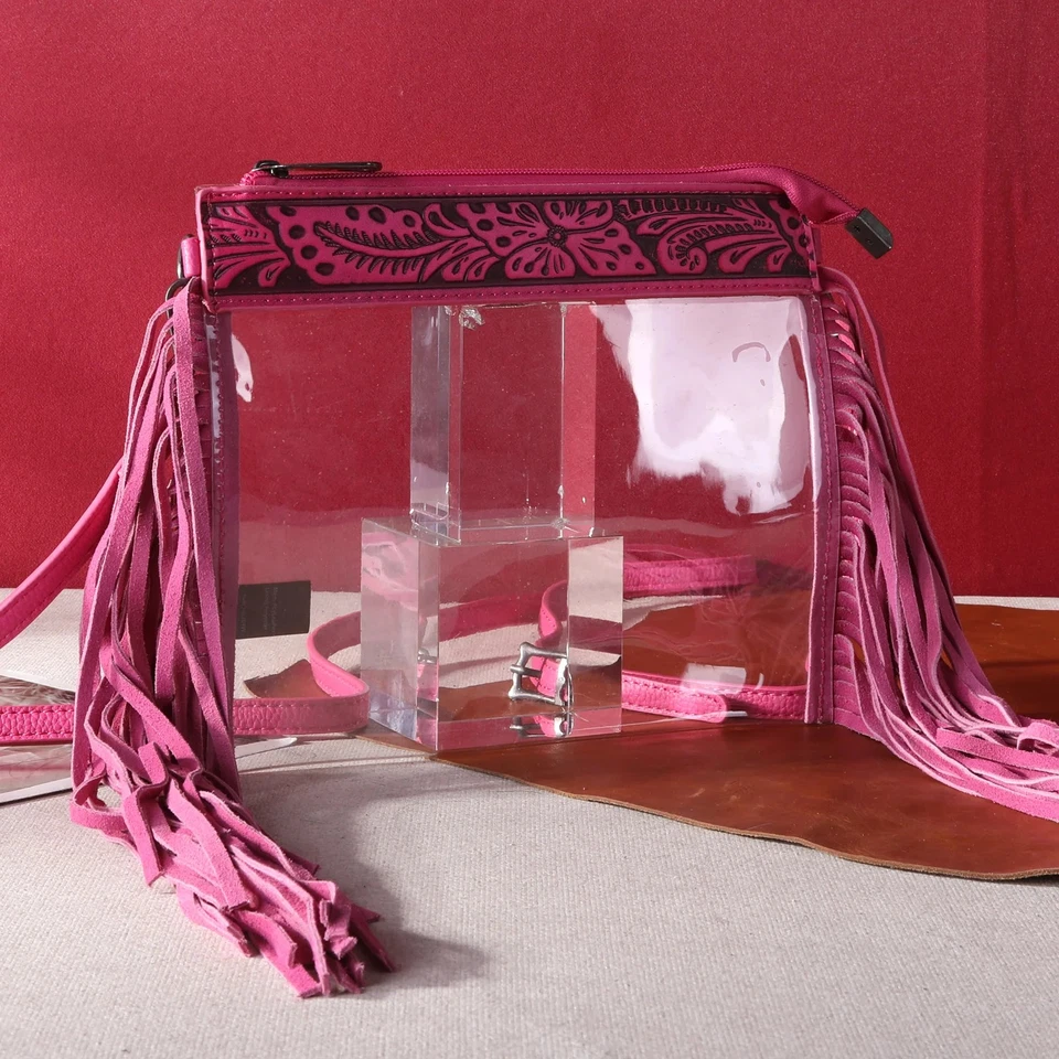 Bolso Bandolera Montana West Western Fringe Stadium Transparente Foto 2 de 4
