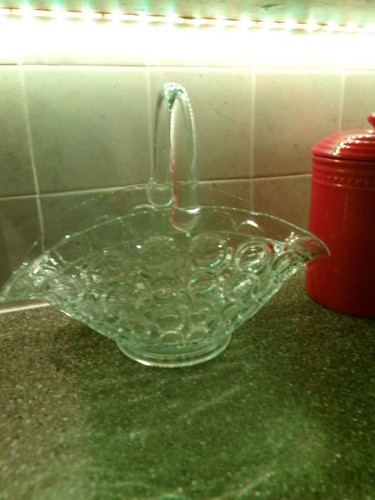 Beautiful glass basket-1000 Circles--Wedding Basket 14" LX 11" H X 7" W - Picture 7 of 9