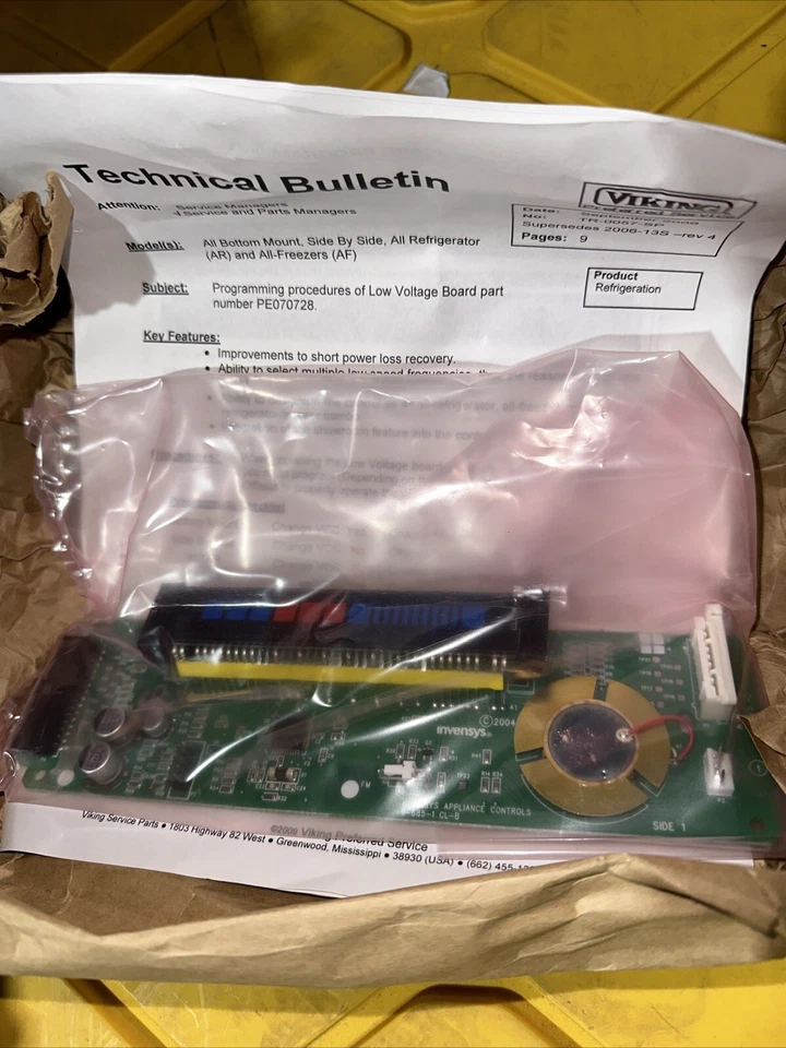 Placa de control de baja tensión OEM Viking PE070728 TOTALMENTE NUEVA | WH3 Foto 2 de 4