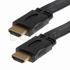 New 49ft 15M Premium High Speed Flat HDMI Cable 1080P Full HD TV 720P Black