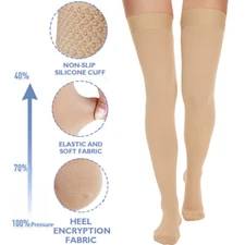 Men Women 30-40 mmHg Compression Stockings Thigh High Socks Varicose Veins Edema