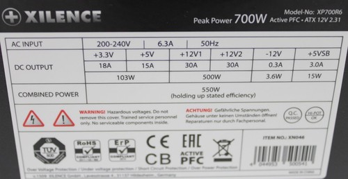 Xilence Performance C Series XP700R6 ATX Netzteil 700 Watt #306176 - Bild 2 von 3