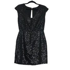 H&M Womens Y2K Sequins Cap Sleeve Mini Dress Size 6 Whimsigoth Cocktail Party