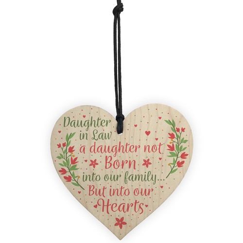 Son And Daughter In Law Wedding Day Birthday Christmas GIFTS Wood Heart Plaque - Picture 5 of 8