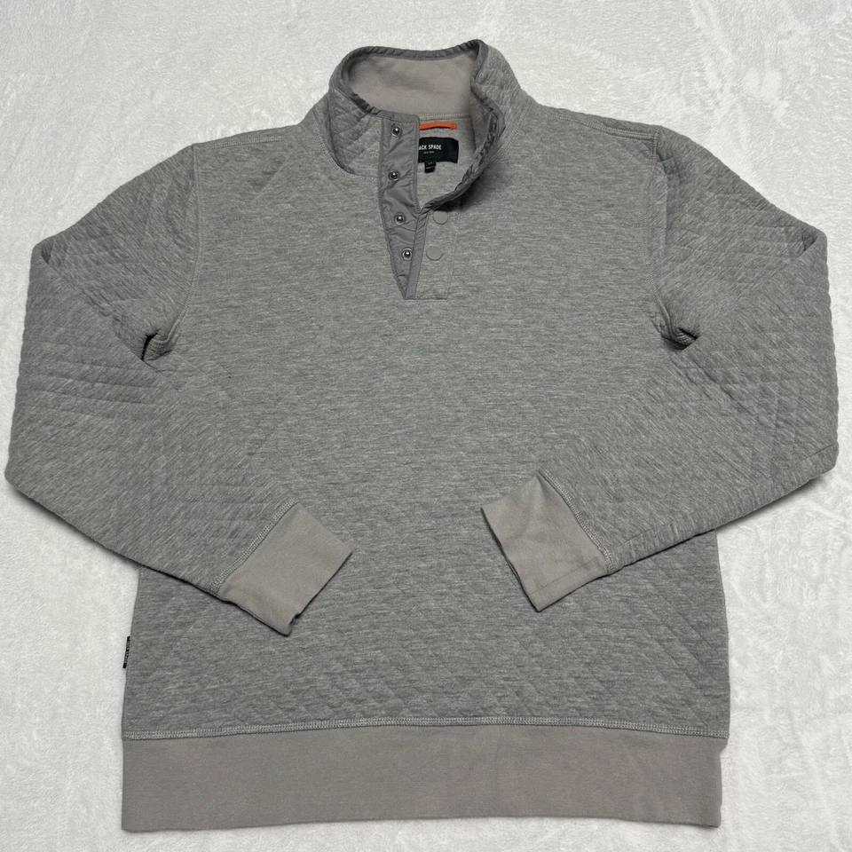 Sudadera Jack Spade Pequeña Gris A Presión T Polar Acolchada Pullover Suéter Foto 2 de 4