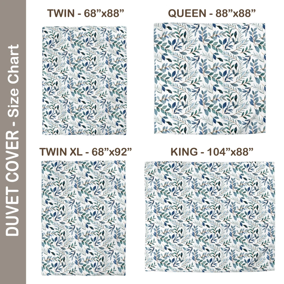 Botanical Duvet Cover & Pillow Shams #1 Eucalyptus Country French Farmhouse - Image 4 of 4