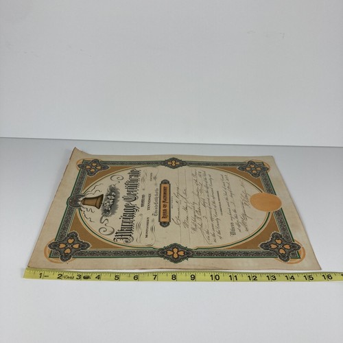 Marriage Certificate License 1920 Montgomery County Clarksville TN Rogers Hill - Picture 3 of 7