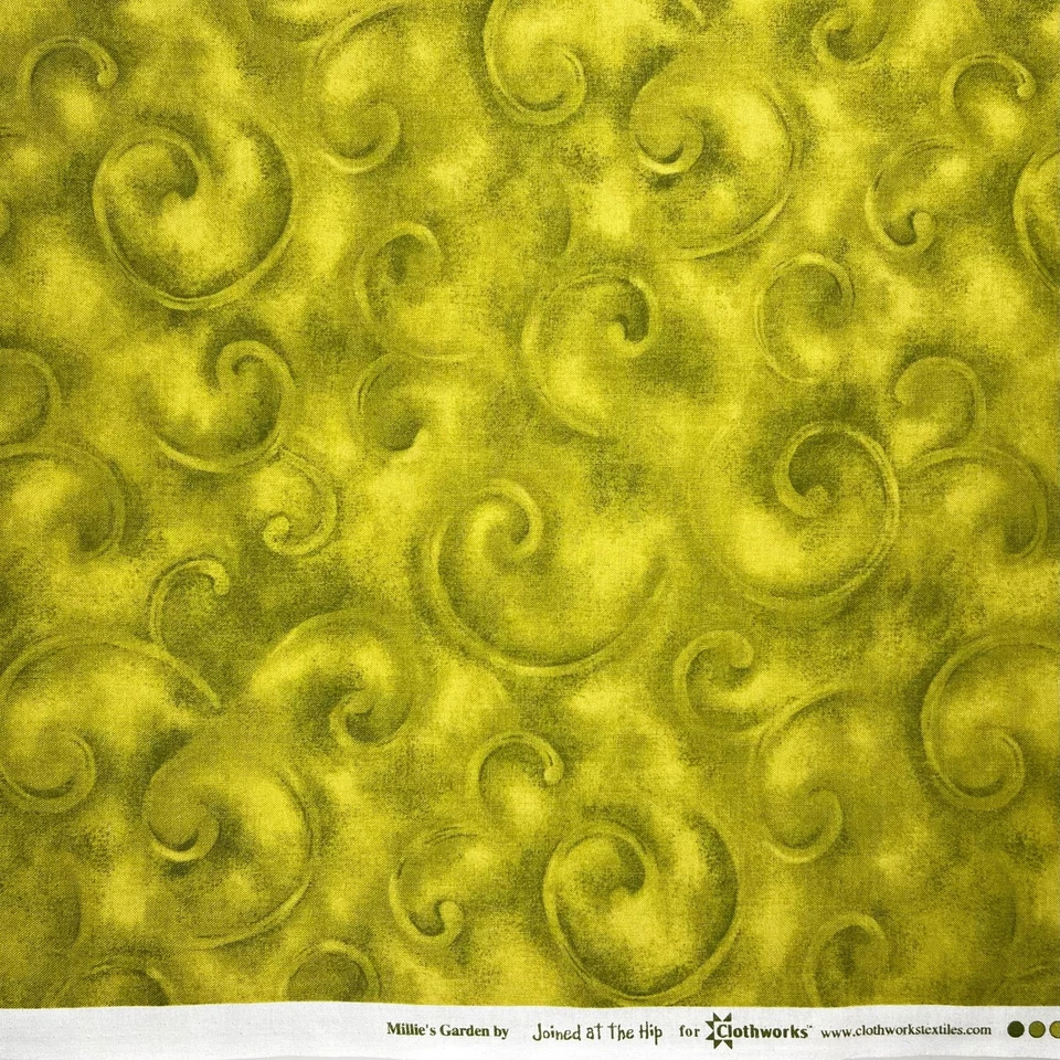 Millies Garden by Joined at the Hip for Clothworks Ivy Spiral Fabric 26”L x 45"W - Image 3 of 4