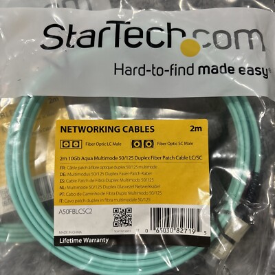 STARTECH.COM A50FBLCSC2 2M FIBER CABLE LC/SC 50/125 (lot of 4)