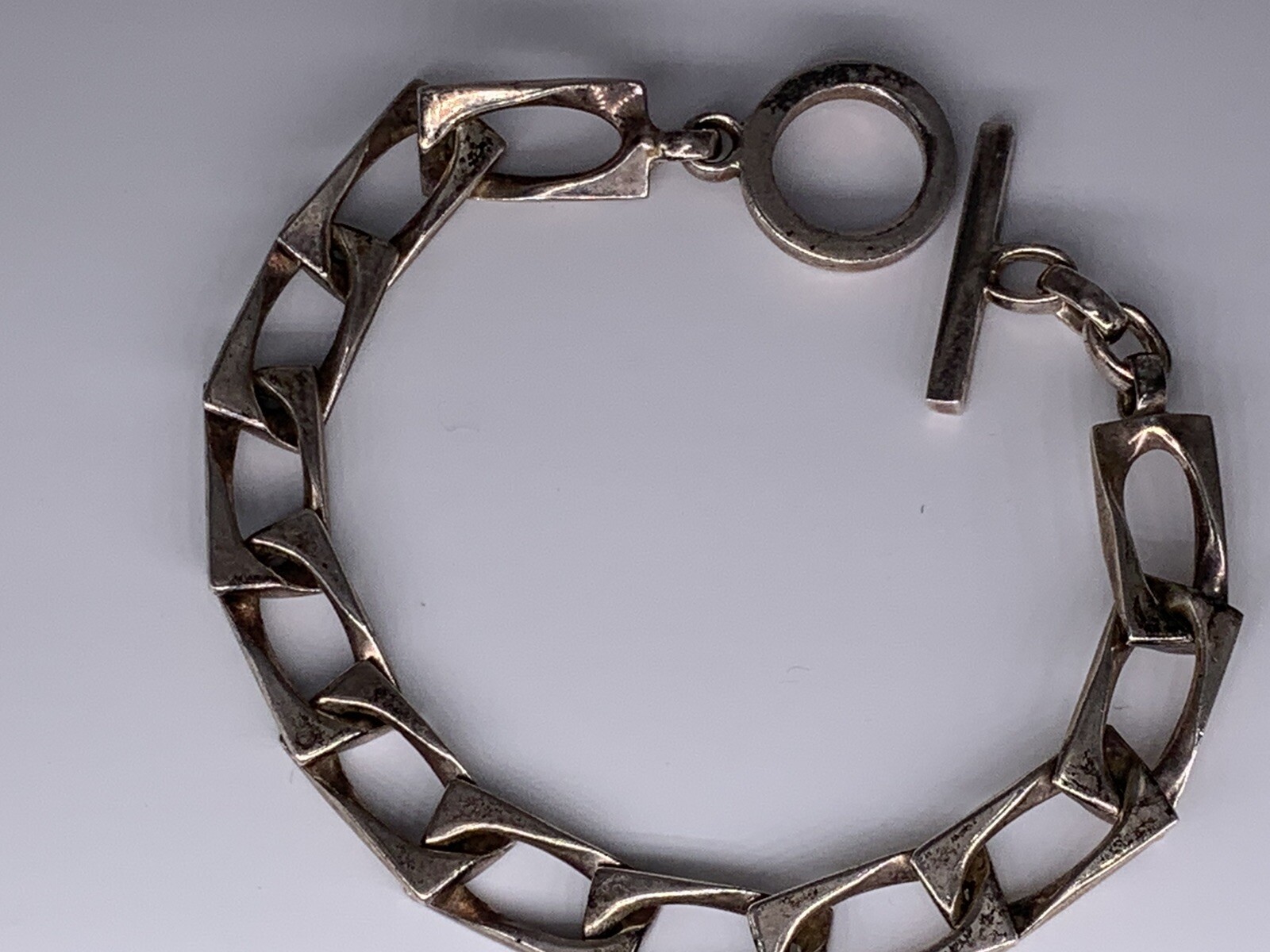 Gucci Rectangular Sterling Silver Link Bracelet 8… - image 5