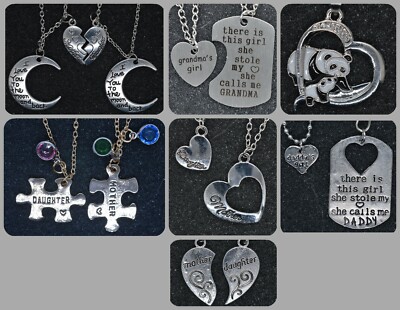 Mutter Tochter Anhänger Halskette Oma Papa Kette Weihnachten Geschenkidee Silber