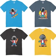 Astronaut Cartoon Vector Illustrations Skateboard Digital Download PNG SVG JPG