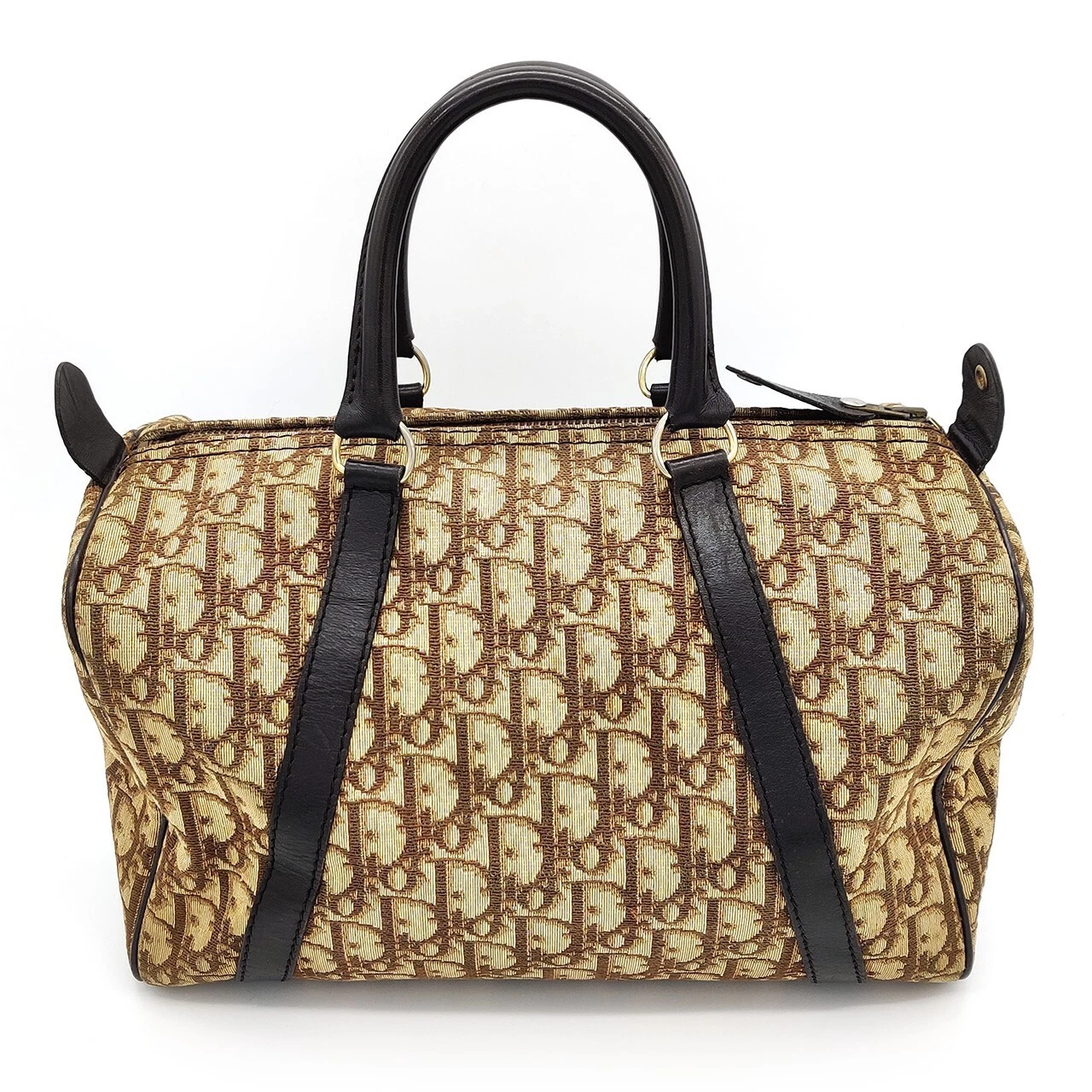 Sac à main Dior Trotter Boston toile cuir marron authentique
