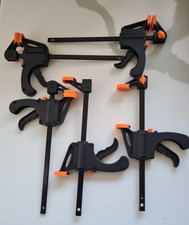 5 Pcs Quick Grip Clamps, 4 Inch Woodworking F Clamps, Ratchet Bar Clamp, Quick R