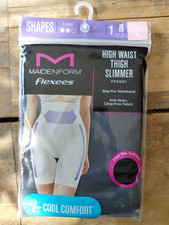 New MAIDENFORM Flexees SHAPES High Waist Thigh Slimmer Cool Comfort Sz L  FP5001