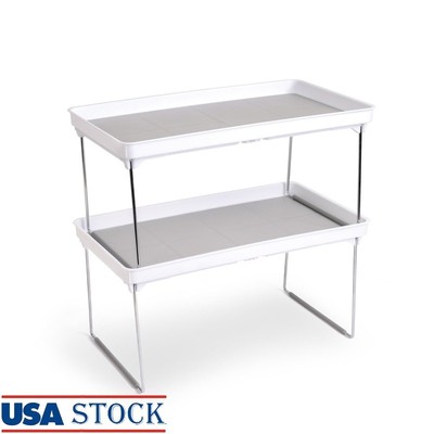 3-Tier Laundry Helper Shelf Organizer Metal Frame Space Saving Storage Solution